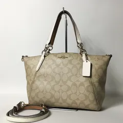 2508-393｜美品｜コーチ シグネチャー 2WAY ハンドバッグ ホワイト