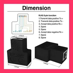【スタッフおすすめ！】JUTOSU RJ45 LANケーブル延長コネクタ ２分岐, RJ45 ケーブル用中継インターネット LANイーサネットソケットコネクタアダプタ 二 股 分岐 コンパクト ギガビット タ プラグ 8P8C 2本セット