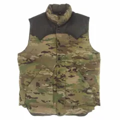 Rocky Mountain FeatherBed ロッキーマウンテンフェザーベッド 290-182-10 For BEAMS DOWN VEST カモフラージュ ダウン ベスト カモ柄 レザー切替 カーキ系 40【中古】のサムネイル