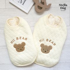 【閉店セール全品半額】キルティングベアベスト　くまベスト　裏ボア　犬服　ペット服　ドッグウェア