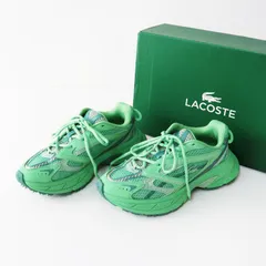 美品 ラコステ LACOSTE L003 NEO SHOT 125 1 SMA ビッグメッシュ ハイテクスニーカー 23.5cm/ライトグリーン【2400014541359】