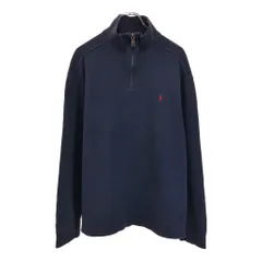 Polo by Ralph Lauren ポロ ラルフローレン ハーフジップコットンセーター ネイビー(メンズ L)中古 古着 U6711