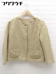 ◇ Te chichi テチチ ノーカラー ジャガード 長袖 ジャケット サイズM ベージュ系 レディース 【中古】 【1002802426322】