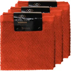 【迅速発送】林(Hayashi) ハンドタオル 9枚組 (3枚組×3P) 約34×35cm ホテルタイプ バラエティカラー2 レッド WL604907-9P