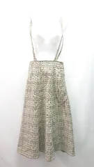 ◇ OLIVE des OLIVE ウエストゴム ジップ チェック柄 裏地 ノースリーブ ひざ丈 ワンピース サイズF ベージュ レディース E  【1309250002963】