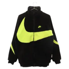 NIKE (ナイキ) 19AW Reversible Big Swoosh Boa Jacket リバーシブルビッグスウッシュボアジャケット フリースブルゾン ロゴ ブラック/イエロー BQ6546-017のサムネイル
