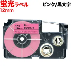 【単品】カシオ用 ネームランド 互換 テープカートリッジ 蛍光ラベル 12mm／蛍光ピンクテープ／黒文字　TPR-XR-12FPKのサムネイル