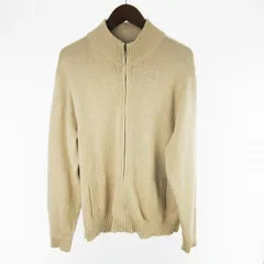 エルエルビーン L.L.BEAN 90’S 00’S ドライバーニット コットン ジャケット ジップアップ ベージュ系 M ヴィンテージ オールド