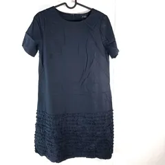 ユニバーバルミューズ UNIVERVALMUSE ワンピース タグ付き 切り替えデザイン 麻 黒 2サイズ 863557