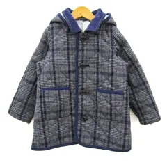 クレードスコープ キルティングジャケット 中綿コート アウター チェック柄 キッズ 男の子用 110サイズ 黒×グレー kladskap 【中古】