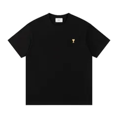 AMI PARIS/アミ ゴールド・ハート刺繍 ワッペン Tシャツ 新品未使用 ユニセックス 半袖 ブラック