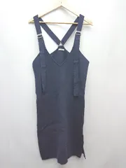 ◇ MURUA ムルーア サスペンダー コットン混 タイト ニット 膝下丈 ジャンパースカート サイズF ネイビー レディース P  【1310020006388】のサムネイル