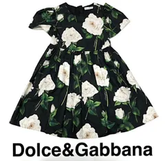 森田さま専用です。可愛い夏ワンピ！完売品！【極美品】ドルチェ＆ガッバーナ キッズ ローズプリント ドレス ワンピース 3才 95-101㎝ 黒白 ベビー 2A48のサムネイル