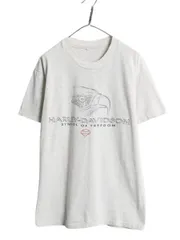 【お得なクーポン配布中!】 90s ハーレー ダビットソン イーグル イラスト 両面 プリント Tシャツ メンズ L / 古着 オールド 当時物 オフィシャル バイク グラフィック