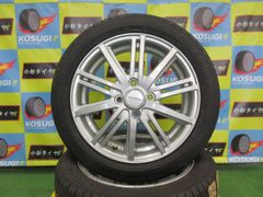 15インチ中古タイヤホイールセット　4.5-15　4H100　+48　バルミナ　ホンダ純正球面ナット用　165/55R15　EC300　【T1・大和店】