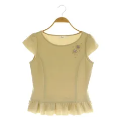ルネ Rene フラワービジュー裾フリルニット カットソー 半袖 36 ベージュ /MY ■OSのサムネイル