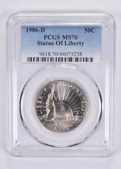 1986-D MS70 自由の女神記念ハーフドル PCGS