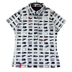 サイズ：M LE COQ GOLF ルコックゴルフ  半袖ポロシャツ 総柄 ホワイト系 [240101458720] ゴルフウェア レディース ストスト