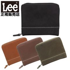 リー Lee 二つ折り財布 ラウンドファスナー 本革 レザー ロゴ 小銭入れ付き メンズ シンプル プレゼント ギフト ラッピング 0520528 日本正規品