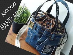 専用❕️№713【DENIM✖️Leopard 巾着ToteBAG⚮̈🩷】両面可愛い✨️デニムリメイクトートバッグ👖ヒョウ柄巾着♡