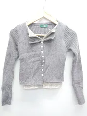 ◇ ⊇ AsRiRe アスリレイ レイヤード風 長袖 ニット カーディガン 表記なし グレー系 レディース E  【1506110003867】