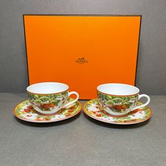 新品未使用 エルメス ピタゴラスの庭 カップ&ソーサー 2客 HERMES 希少
