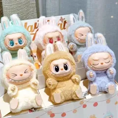 ラブブ ぬいぐるみストラップ Labubu キーホルダー Labubuバッグ装飾 ブラインドボックスLABUBU THE MONSTERS Have a seat min#