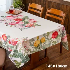 Redoute ルドゥーテ テーブルクロス B 145×180cm F094B／S(バラ柄 薔薇柄 ローズ柄 かわいい クロス 布 おしゃれ)