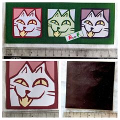 ねこ猫ハンドメイド「ごんみるてんくり」♡おばけねこのマグネットシート２点セット