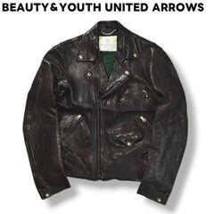 BEAUTY & YOUTH 山羊革シングルライダースジャケット ブラックL - メルカリ