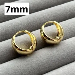 a5フープピアス　ゴールド　シルバー925 金属アレルギー対応　ドロップ 7mm