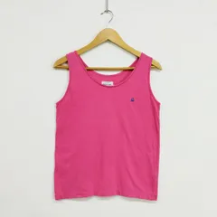 UNITED COLORS OF BENETTON ユナイテッドカラーズオブベネトン ワンポイントロゴ タンクトップ ノースリーブ カットソー Y2K 古着 VINTAGE レディース サイズ 46 LF229のサムネイル