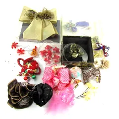 髪飾り 18点セット ヘアピン コーム ヘアクリップ 和装小物 まとめて 大量 ヘアアクセサリー 箱難有 レディース 【中古】