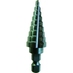 ＴＲＵＳＣＯ　ステップドリル　２枚刃黒染め表面処理　５〜２１ｍｍ　段数９のサムネイル