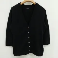 スリードッツ three dots 美品 カシミヤ カーディガン 7分袖 M ブラック のサムネイル