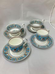 ウェッジウッド フロレンティーン ターコイズ  ティー コーヒー カップ&ソーサー 4客セット