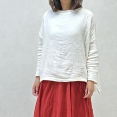 ドルマントップス ダブルガーゼ トップス レディース ボトルネック ガーゼ ハイネック 長袖 コットン 部屋着 綿 ドルマン