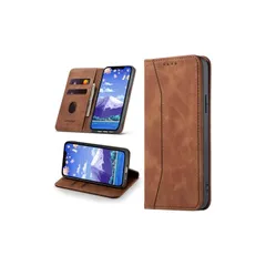 Leaisan iPhone 12 Mini ケース 手帳型 スマホケース レザー マグネット iPhone12 Mini専用 手帳型 カード収納 い スタンド機能 全面保護 携帯カバー アイフォン12Mini用 手帳ケース - ライトブラウン 1