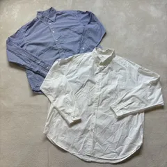 【2点セット】【まとめ売り】WEGO ウィゴー メンズ Mサイズ 長袖ボタンシャツ ストライプ コットン100% Yシャツ シンプル クール ビジネス お兄系