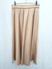 ◇ Θ LAUTREAMONT　OWN 光沢　きれいめ ロング フレア スカート サイズ36 ベージュ レディース P  【1409250017759】