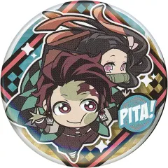 【中古】バッジ・ピンズ 竈門炭治郎＆竈門禰豆子 「鬼滅の刃 ぴた!でふぉめ缶バッジvol.5」