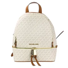新品同様 MICHAEL KORS マイケルコース RHEA PVC MD BACKPACK リュックサック 30S7GEZB1B ホワイト×グレー レディース 古着 中古 USED