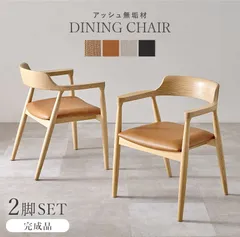 [2脚セット]ダイニングチェア 完成品 肘掛けチェア [8601]