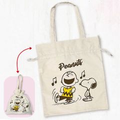 スヌーピー 帆布 2WAY トートバック　（PEANUTS スヌーピー チャーリーブラウン 柄）