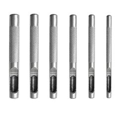 【新品未開封】 丸形 ハトメ抜き 円型 スチール製 打ち具 革 2.5mm/3mm/4mm/5mm/6mm/7mm 穴あけ道具 中空 ベルトポンチ 工具穴あけポンチ 6サイズ セット ベルト 財布 腕時計 穴あけポンチ ポンチ穴あけ 革細工 (6サイズ)