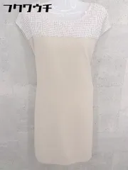 ◇ OFUON オフオン音 ノースリーブ 膝丈 ワンピース サイズ38 ピンクベージュ系 レディース 【中古】 【1002802077678】