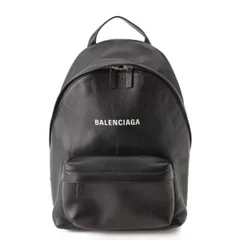 【バレンシアガ】Balenciaga　エブリデイ ロゴ レザー バックパック リュック 552379 ブラック 【中古】【鑑定済・正規品保証】189793のサムネイル