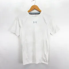 アンダーアーマー UNDER ARMOUR 1345722 Tシャツ カットソー 半袖 クルーネック コンプレッション ヒートギア 総柄 ストレッチ LG ホワイト スポーツウェア ※EKM