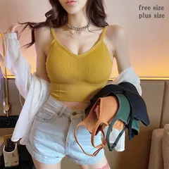 フリーサイズ ストレスフリー　キャミソール カップ付き インナー リブ ブラトップ ブラキャミ ノンワイヤー ヨガ ルームウェア 肌着 下着 背中あき ナイトブラ 調節可 スポーツ 小胸 大きいサイズ シンプル 柔らかい