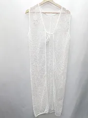 ◇ ◎●未使用●⊂ RETRO GIRL コットン使用　前面シアー ノースリーブ プルオーバー サイズM ホワイト レディース E  【1409100010541】